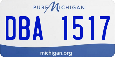 MI license plate DBA1517