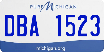 MI license plate DBA1523