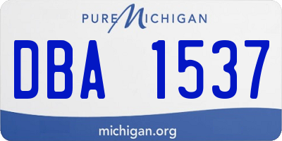 MI license plate DBA1537