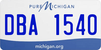 MI license plate DBA1540