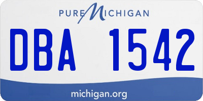 MI license plate DBA1542