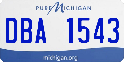 MI license plate DBA1543
