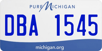 MI license plate DBA1545