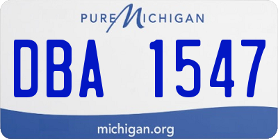 MI license plate DBA1547