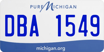MI license plate DBA1549