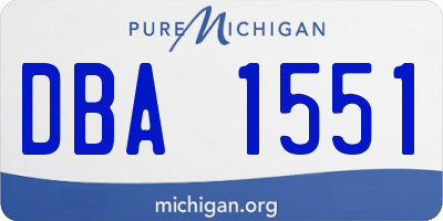 MI license plate DBA1551
