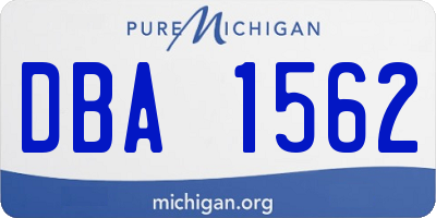 MI license plate DBA1562
