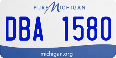 MI license plate DBA1580
