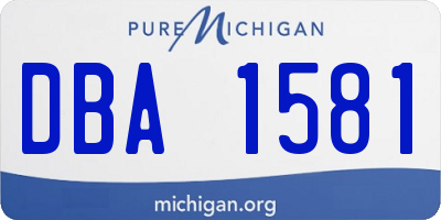MI license plate DBA1581