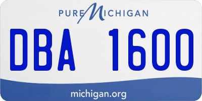 MI license plate DBA1600