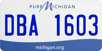 MI license plate DBA1603