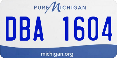 MI license plate DBA1604