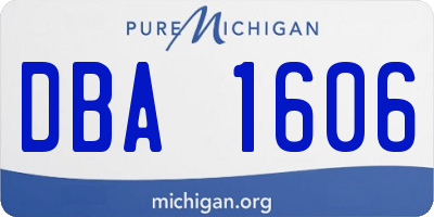 MI license plate DBA1606