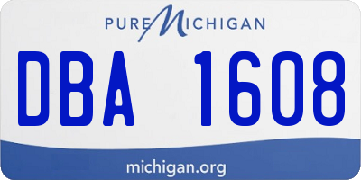 MI license plate DBA1608