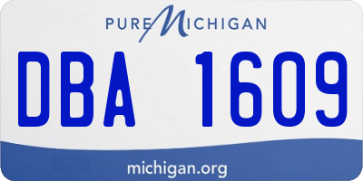 MI license plate DBA1609