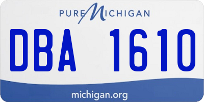MI license plate DBA1610