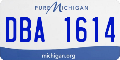 MI license plate DBA1614