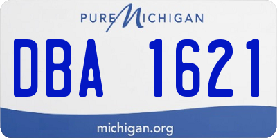 MI license plate DBA1621