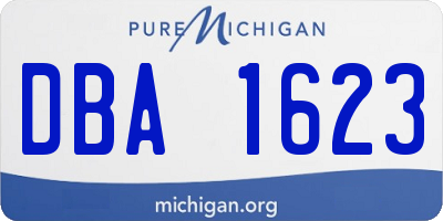 MI license plate DBA1623