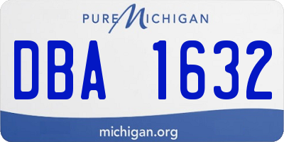 MI license plate DBA1632