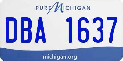 MI license plate DBA1637