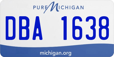 MI license plate DBA1638