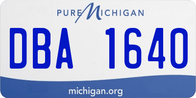 MI license plate DBA1640