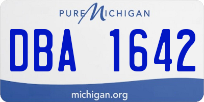 MI license plate DBA1642