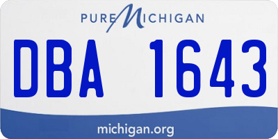 MI license plate DBA1643