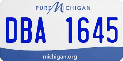 MI license plate DBA1645