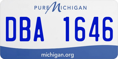 MI license plate DBA1646
