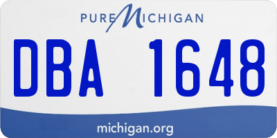 MI license plate DBA1648