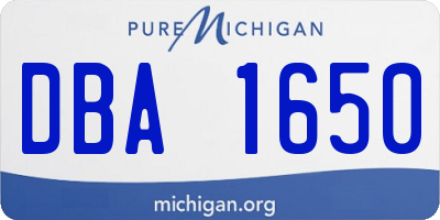 MI license plate DBA1650