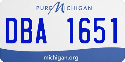MI license plate DBA1651