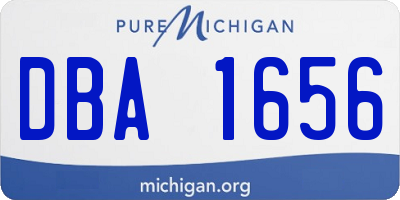 MI license plate DBA1656