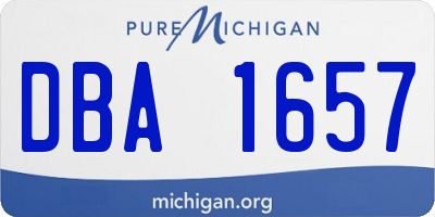 MI license plate DBA1657