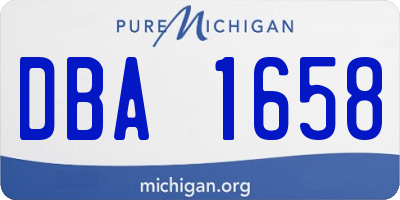 MI license plate DBA1658