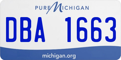 MI license plate DBA1663