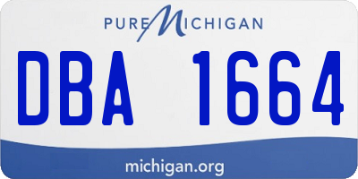 MI license plate DBA1664