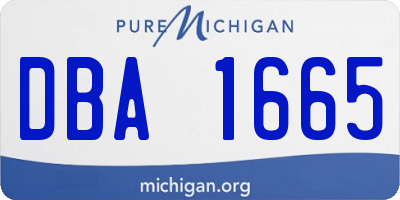 MI license plate DBA1665