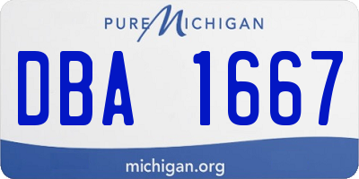 MI license plate DBA1667
