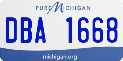MI license plate DBA1668
