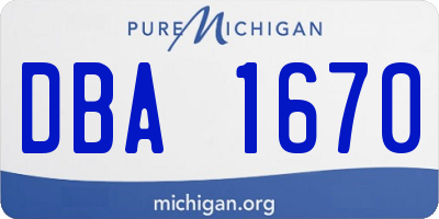 MI license plate DBA1670