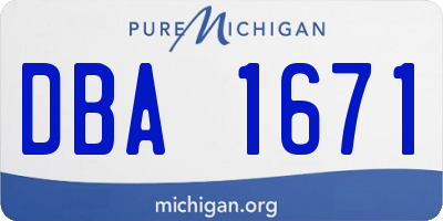MI license plate DBA1671