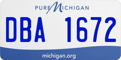 MI license plate DBA1672