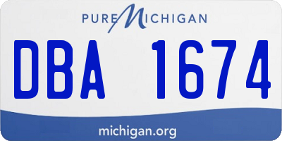 MI license plate DBA1674