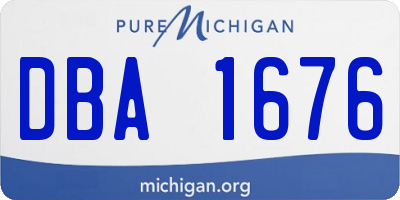 MI license plate DBA1676
