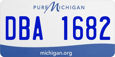 MI license plate DBA1682