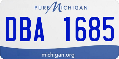 MI license plate DBA1685