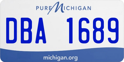 MI license plate DBA1689